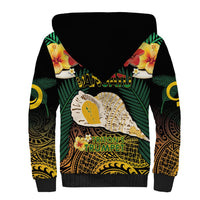 Vanuatu Triton's Trumpet Sherpa Hoodie Tropical Flowers Vanuatuan Map LT14 - Polynesian Pride