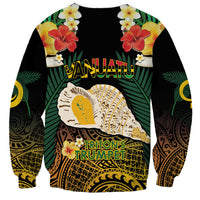 Vanuatu Triton's Trumpet Sweatshirt Tropical Flowers Vanuatuan Map LT14 - Polynesian Pride