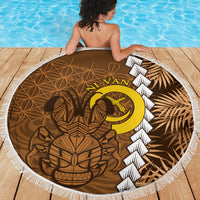 Vanuatu Coconut Crab Beach Blanket Ni-Van Tropical Leaves With Sand Drawing Art LT14 - Polynesian Pride