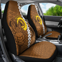 Vanuatu Coconut Crab Car Seat Cover Ni-Van Tropical Leaves With Sand Drawing Art