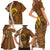 Vanuatu Coconut Crab Family Matching Short Sleeve Bodycon Dress and Hawaiian Shirt Ni-Van Tropical Leaves With Sand Drawing Art