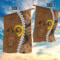 Vanuatu Coconut Crab Garden Flag Ni-Van Tropical Leaves With Sand Drawing Art LT14 - Polynesian Pride