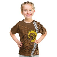 Vanuatu Coconut Crab Kid T Shirt Ni-Van Tropical Leaves With Sand Drawing Art