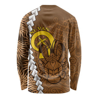 Vanuatu Coconut Crab Long Sleeve Shirt Ni-Van Tropical Leaves With Sand Drawing Art