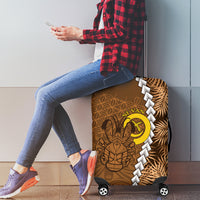 Vanuatu Coconut Crab Luggage Cover Ni-Van Tropical Leaves With Sand Drawing Art