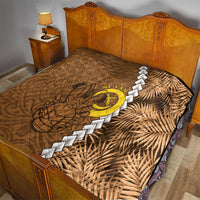 Vanuatu Coconut Crab Quilt Ni-Van Tropical Leaves With Sand Drawing Art