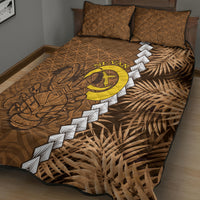 Vanuatu Coconut Crab Quilt Bed Set Ni-Van Tropical Leaves With Sand Drawing Art LT14 - Polynesian Pride