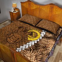 Vanuatu Coconut Crab Quilt Bed Set Ni-Van Tropical Leaves With Sand Drawing Art LT14 - Polynesian Pride