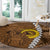 Vanuatu Coconut Crab Round Carpet Ni-Van Tropical Leaves With Sand Drawing Art