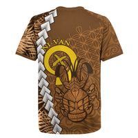 Vanuatu Coconut Crab Rugby Jersey Ni-Van Tropical Leaves With Sand Drawing Art LT14 - Polynesian Pride