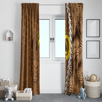 Vanuatu Coconut Crab Window Curtain Ni-Van Tropical Leaves With Sand Drawing Art LT14 - Polynesian Pride