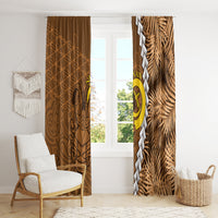Vanuatu Coconut Crab Window Curtain Ni-Van Tropical Leaves With Sand Drawing Art LT14 - Polynesian Pride