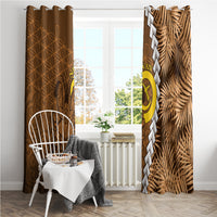 Vanuatu Coconut Crab Window Curtain Ni-Van Tropical Leaves With Sand Drawing Art LT14 - Polynesian Pride