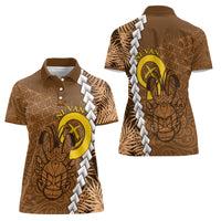 Vanuatu Coconut Crab Women Polo Shirt Ni-Van Tropical Leaves With Sand Drawing Art