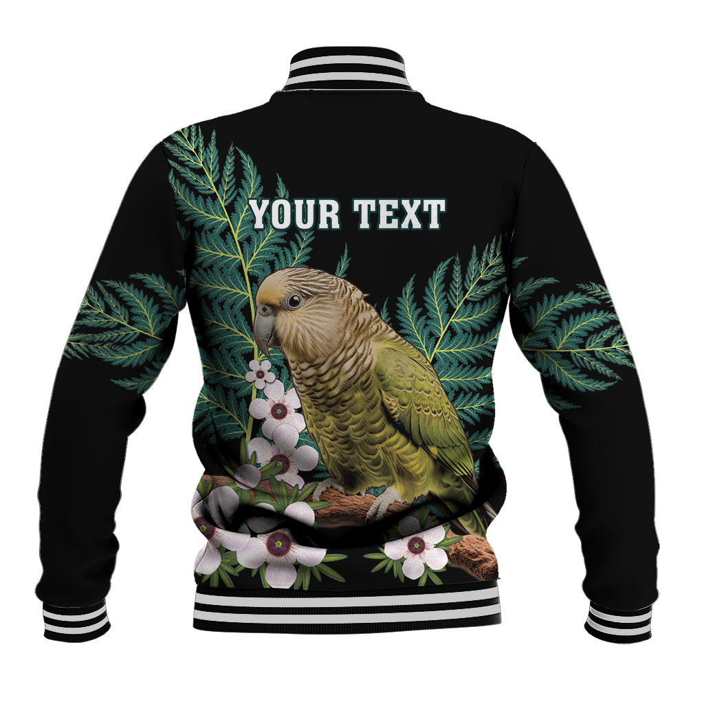 Personalised New Zealand Kakapo Baseball Jacket Aotearoa Fern With Manuka LT14 - Polynesian Pride