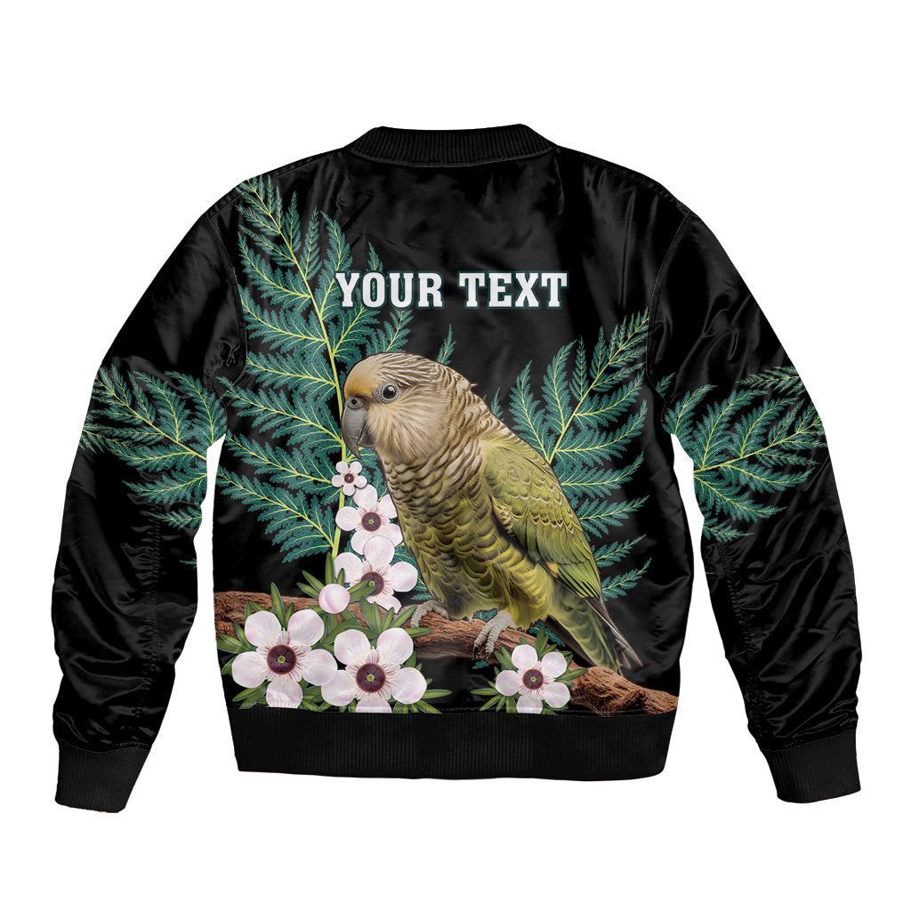 Personalised New Zealand Kakapo Bomber Jacket Aotearoa Fern With Manuka LT14 - Polynesian Pride