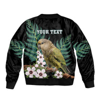 Personalised New Zealand Kakapo Bomber Jacket Aotearoa Fern With Manuka LT14 - Polynesian Pride