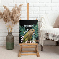 Personalised New Zealand Kakapo Canvas Wall Art Aotearoa Fern With Manuka LT14 - Polynesian Pride
