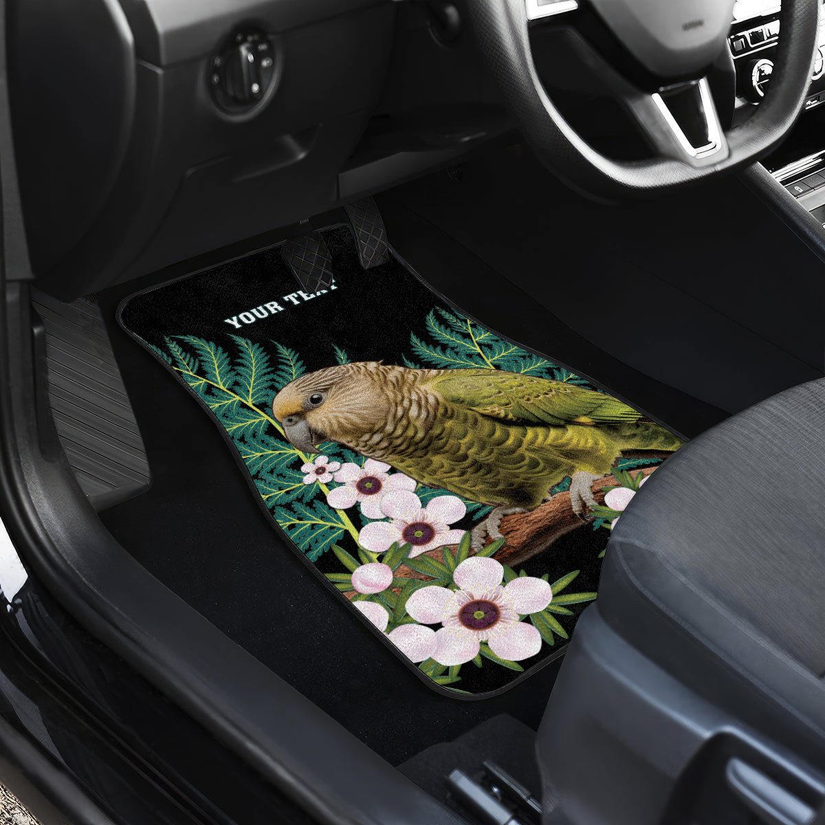 Personalised New Zealand Kakapo Car Mats Aotearoa Fern With Manuka LT14 - Polynesian Pride