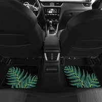 Personalised New Zealand Kakapo Car Mats Aotearoa Fern With Manuka LT14 Set 2pcs - Back Black - Polynesian Pride