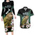 Personalised New Zealand Kakapo Couples Matching Long Sleeve Bodycon Dress and Hawaiian Shirt Aotearoa Fern With Manuka