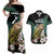 Personalised New Zealand Kakapo Couples Matching Off Shoulder Maxi Dress and Hawaiian Shirt Aotearoa Fern With Manuka