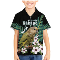 Personalised New Zealand Kakapo Family Matching Mermaid Dress and Hawaiian Shirt Aotearoa Fern With Manuka
