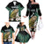 Personalised New Zealand Kakapo Family Matching Off The Shoulder Long Sleeve Dress and Hawaiian Shirt Aotearoa Fern With Manuka