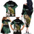 Personalised New Zealand Kakapo Family Matching Off The Shoulder Long Sleeve Dress and Hawaiian Shirt Aotearoa Fern With Manuka