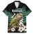 Personalised New Zealand Kakapo Family Matching Off The Shoulder Long Sleeve Dress and Hawaiian Shirt Aotearoa Fern With Manuka