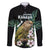 Personalised New Zealand Kakapo Family Matching Off The Shoulder Long Sleeve Dress and Hawaiian Shirt Aotearoa Fern With Manuka