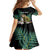 Personalised New Zealand Kakapo Family Matching Off Shoulder Short Dress and Hawaiian Shirt Aotearoa Fern With Manuka