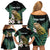 Personalised New Zealand Kakapo Family Matching Off Shoulder Short Dress and Hawaiian Shirt Aotearoa Fern With Manuka