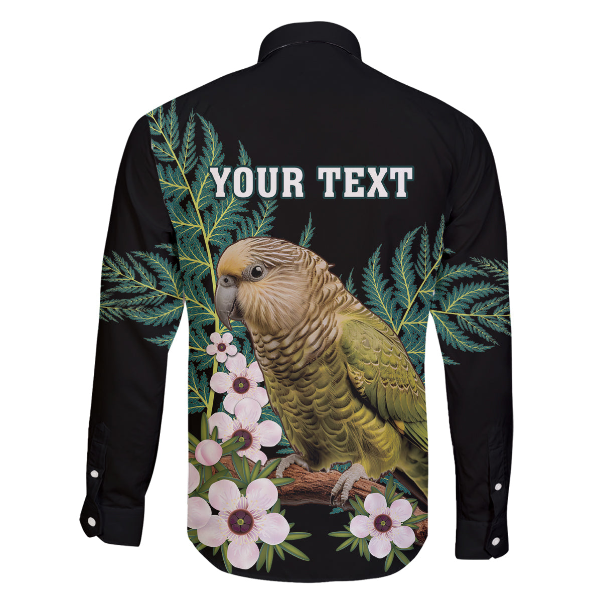 Personalised New Zealand Kakapo Family Matching Tank Maxi Dress and Hawaiian Shirt Aotearoa Fern With Manuka