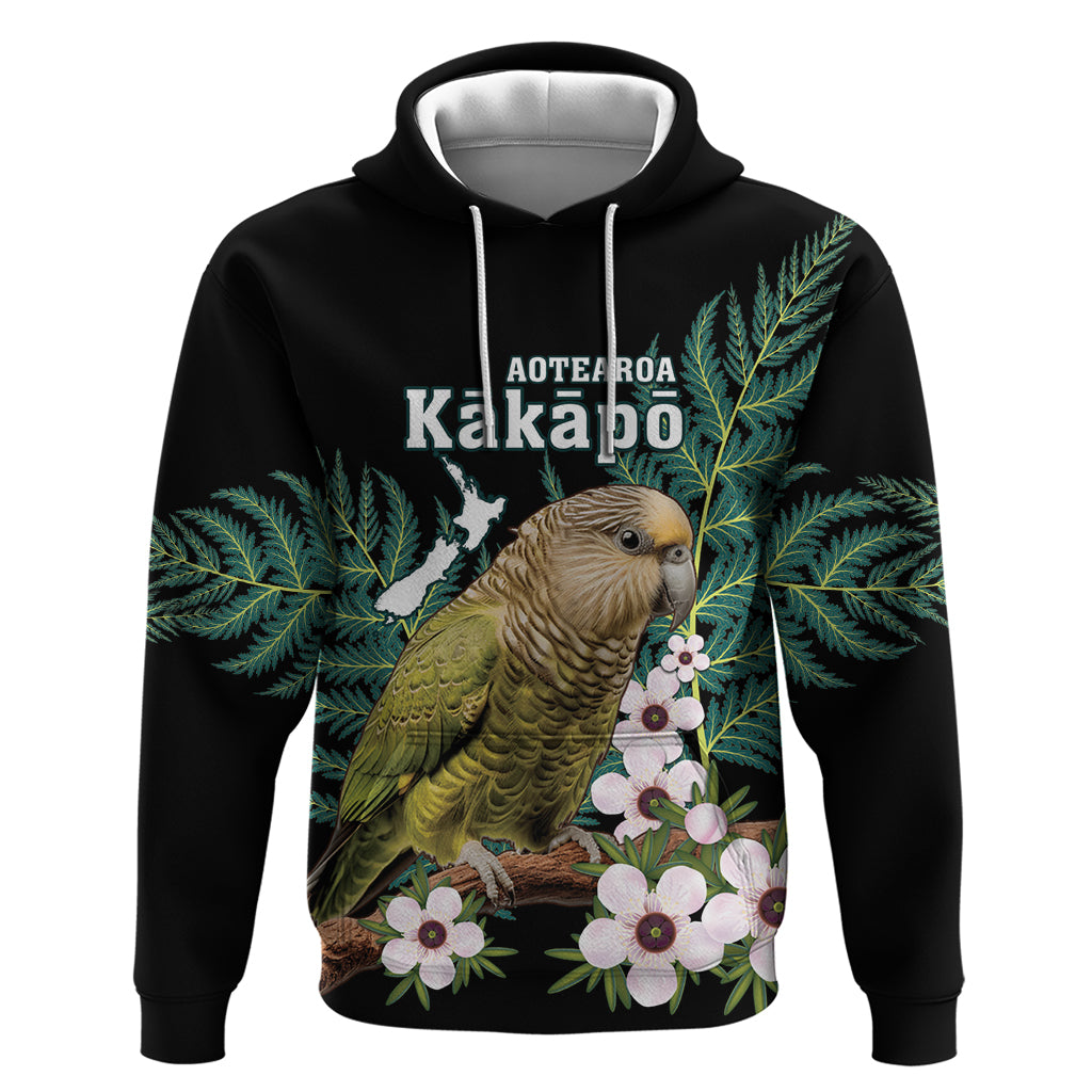 Personalised New Zealand Kakapo Hoodie Aotearoa Fern With Manuka