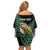 Personalised New Zealand Kakapo Off Shoulder Short Dress Aotearoa Fern With Manuka