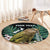 Personalised New Zealand Kakapo Round Carpet Aotearoa Fern With Manuka