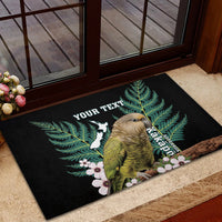 Personalised New Zealand Kakapo Rubber Doormat Aotearoa Fern With Manuka LT14 - Polynesian Pride
