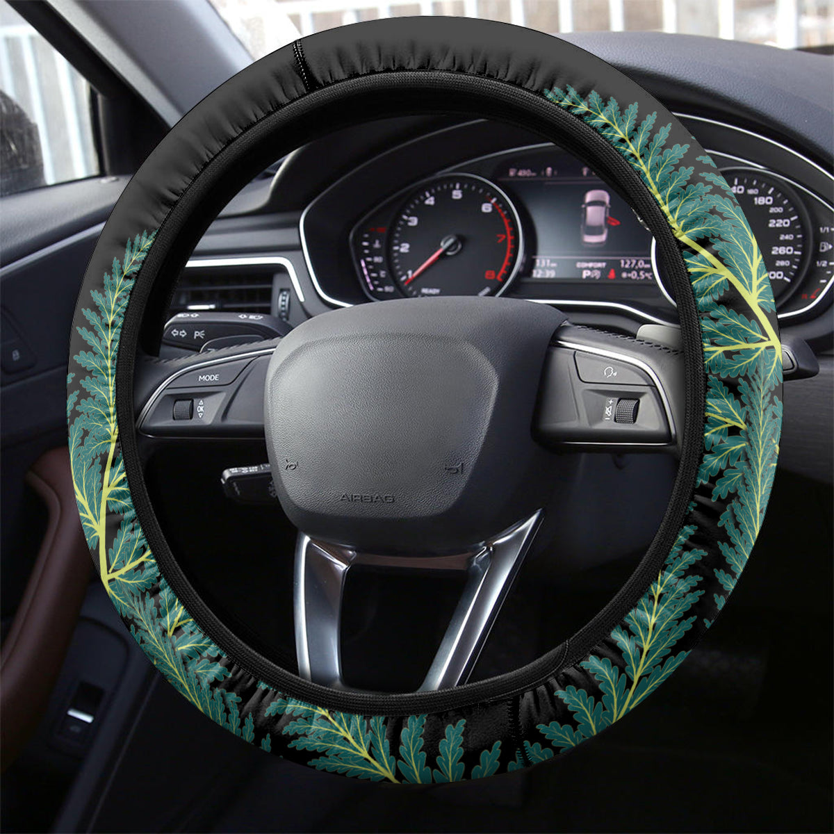 New Zealand Kakapo Steering Wheel Cover Aotearoa Fern With Manuka LT14 - Polynesian Pride
