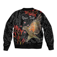 Personalised New Zealand Kea Bomber Jacket Nestor Notabilis With Harakeke Maori Pattern
