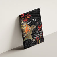 Personalised New Zealand Kea Canvas Wall Art Nestor Notabilis With Harakeke Maori Pattern LT14 - Polynesian Pride