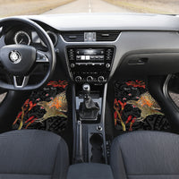 Personalised New Zealand Kea Car Mats Nestor Notabilis With Harakeke Maori Pattern LT14 Set 2pcs - Front Black - Polynesian Pride