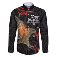Personalised New Zealand Kea Family Matching Mermaid Dress and Hawaiian Shirt Nestor Notabilis With Harakeke Maori Pattern
