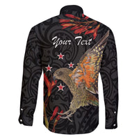 Personalised New Zealand Kea Family Matching Puletasi and Hawaiian Shirt Nestor Notabilis With Harakeke Maori Pattern