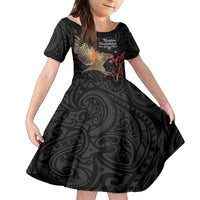 Personalised New Zealand Kea Family Matching Short Sleeve Bodycon Dress and Hawaiian Shirt Nestor Notabilis With Harakeke Maori Pattern