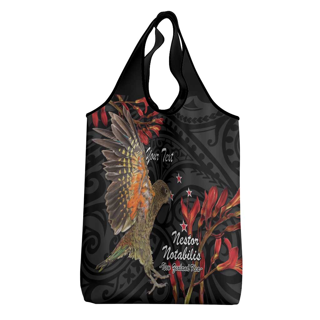 Personalised New Zealand Kea Grocery Bag Nestor Notabilis With Harakeke Maori Pattern LT14 - Polynesian Pride