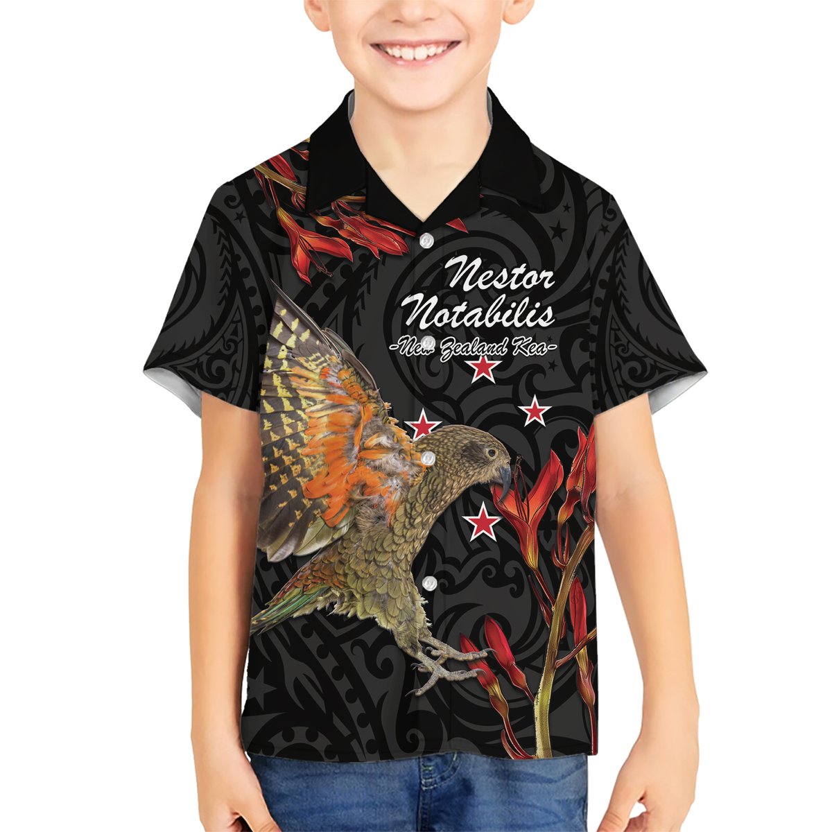 Personalised New Zealand Kea Hawaiian Shirt Nestor Notabilis With Harakeke Maori Pattern LT14 - Polynesian Pride