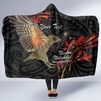 Personalised New Zealand Kea Hooded Blanket Nestor Notabilis With Harakeke Maori Pattern LT14 - Polynesian Pride