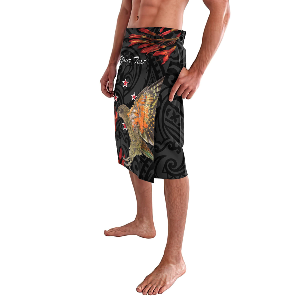 Personalised New Zealand Kea Lavalava Nestor Notabilis With Harakeke Maori Pattern LT14 - Polynesian Pride