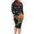 Personalised New Zealand Kea Long Sleeve Bodycon Dress Nestor Notabilis With Harakeke Maori Pattern